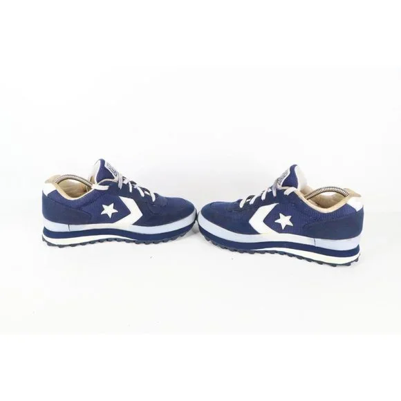 Vintage 90s Converse One Star Womens 9 Chunky Platform Shoes Sneakers Navy Blue